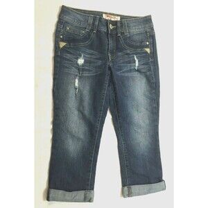 LEI WOMENS DISTRESSDE JEANS CAPRIS PANTS SIZE 5